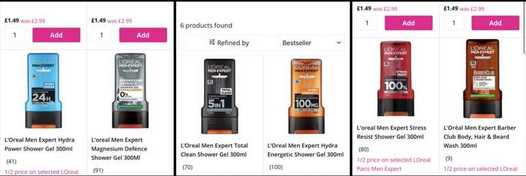 1/2 Price on selected LOreal Paris Men Expert shower gel - £1.49 + free click collect @ Superdrug