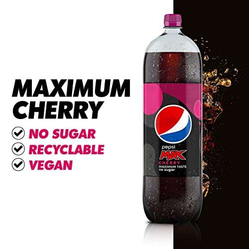 8 Bottles Of Pepsi Max/Cherry/Diet Pepsi 2lt £11.20 / Possibly £8.81 With Subscribe & Save @ Amazon