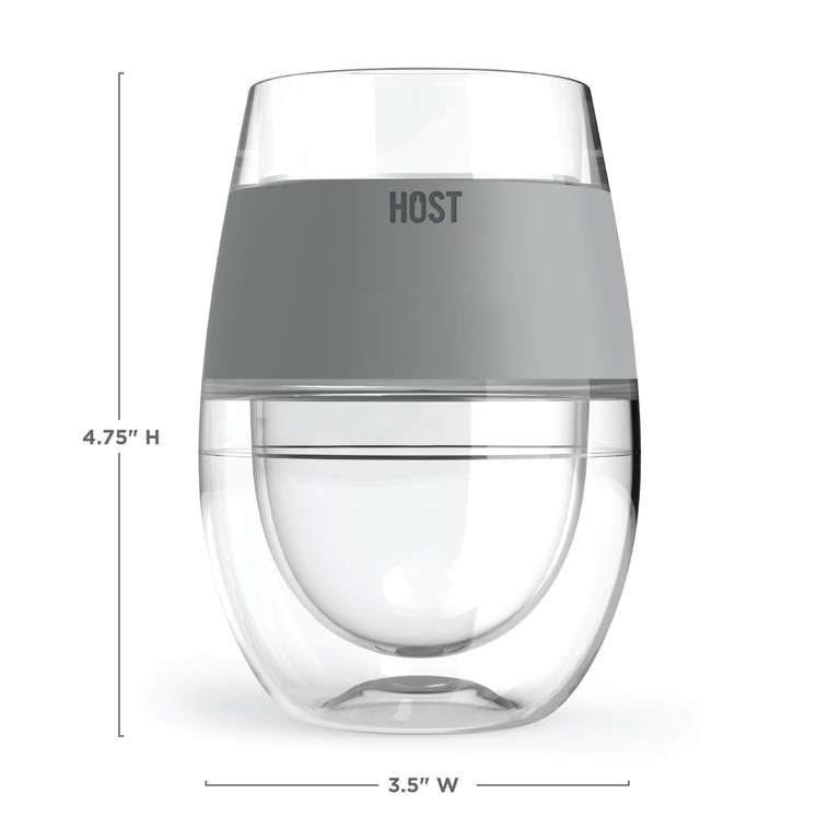 HOST 2962 876718029622 Beer Freeze Cooling Cup, Plastic, Gray (Set of 2)