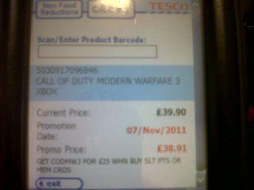 Call of Duty MW3 £25 at Tesco when bought with Selected Points or Membership cards