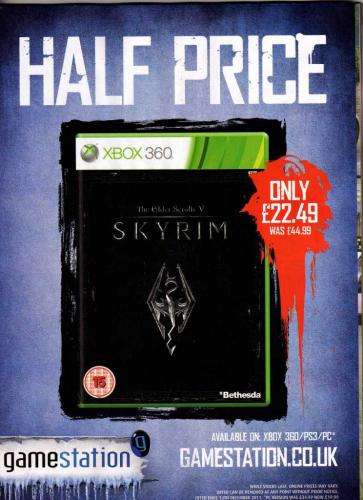 Skyrim xbox360 / ps3 £22.49 pc £19.99- Instore / online @ Gamestation