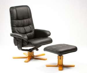 Luxury Faux Leather Swivel Recliner and Footstool from £122 delivered @ FirstFurnature.co.uk