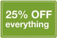25% off everything Green People