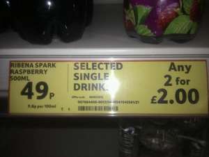 Ribena soft drink offer  £0.49 @ Tesco