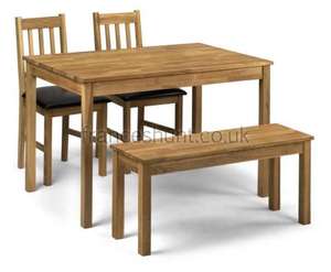 Belstone Solid Oak Dining Table with 2 Chairs + Bench OR  Table + 2 Benches £221.08 Delivered @ Frances Hunt