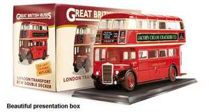 BRIGHT RED RTW LONDON DOUBLE DECKER BUS 1:76 with booklet and poster £1.99 free P&P @ AtlasEditions