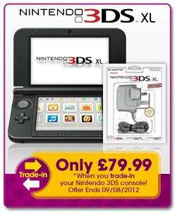 Nintendo 3DS XL Console + AC Adapter £79.99 when you trade in your 3DS at GAME