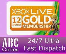 12 Month Xbox Live Gold Membership £24.69 [Free Instant Delivery] @Ebay abccodes