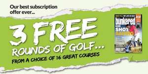 3 Free rounds of golf with Bunkered magazine subscription-£35.00