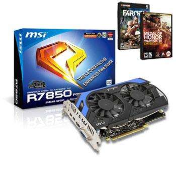 MSI 7850 Power Edition Graphics Card - 2GB + Far Cry 3 & 20% off MOH Warfighter £156.94 @ Scan
