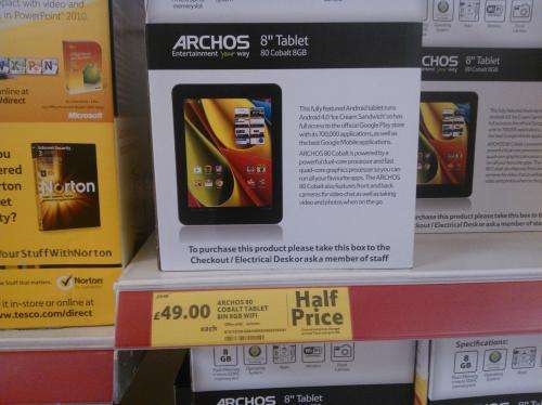 Archos 80 Cobalt Tablet (8”, 8GB, Wifi) - Tesco Instore and online - £49 Half Price
