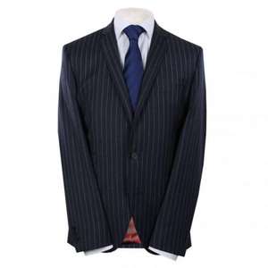 Gibson London Mens Navy Wool Cashmere Flannel Pinstripe Suit £149.49 Save 50% @ psyche.co.uk