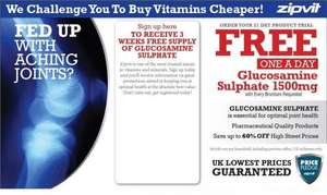 3 weeks free supply of Glucosamine Sulphate from ZipVit