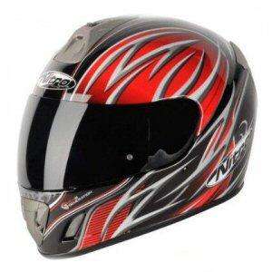 Nitro NGFP TALISMAN Motorcycle Polytech ACU Gold Full Face Crash Helmet Black Red Gun @ 2WHEELDUNKIE @ £34.99
