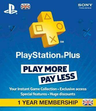 Playstation Plus Subscription 1 Year £29.99 @ GAME