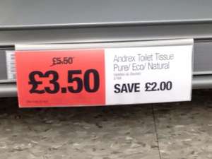 Andrex 9 roll toilet paper  £3.50 @  Co-op