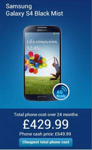 Samsung Galaxy S4 £429 @ O2