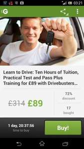 10 hours of lessons including 1st driving test £89 south yorkshire areas @ Groupon