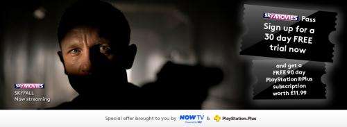 Free 90 Day Playstation Plus Subscription when having a 30 Day Now TV trial!