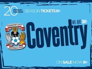 Coventry City Season Tickets £207.00 for Adults