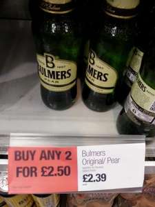 Bulmers original or pear 2 for £2.50 at the coop