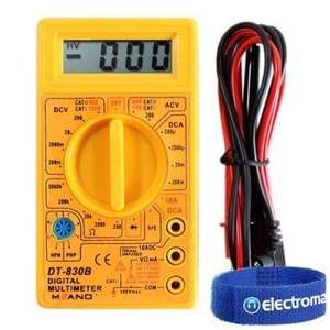 Digital Multimeter Tester With Test Leads- Delivered £3.39 from Electromarket @ Amazon.