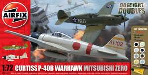 Airfix Dogfight Doubles Curtiss P-40B Warhawk and Mitsubishi Zero was £12.97 now £6.49 del to store @ Asda