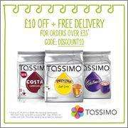 [Expired] Tassimo free delivery on £35 spend plus £10 off using code.