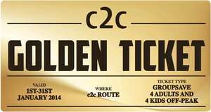 C2C Rail Golden Ticket- free ticket for 4 adults and 4 kids to use in Jan 2014 but have to get to London on 28th Nov to get ticket