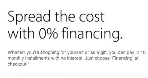 0% Financing at Apple Store UK