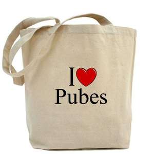 "I Love (Heart) Pubes" Tote Bag - £14.25 Delivered @ Cafepress