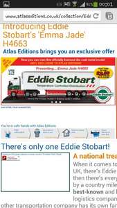 Eddie stobart Volvo truck £2.99 @ Atlas Editions