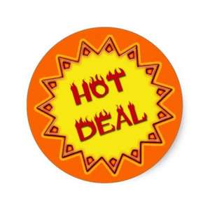 Hot deal stickers £5.25(a sheet of 20) at zazzle.co.uk
