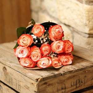 Valentine's Day Flowers - Coral Roses - Delivered £15.99, £14.38 TCB @ FlowerFete