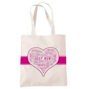 Free Personalised Typography Bag (worth £9 pay only £2.95 p&p using code) Ideal for Mother's Day @ YOURDESIGN.CO.UK