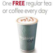 Free hot drink (tea or coffee) for my waitrose card holders