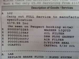 Peugeot Full Service price error - £179.99