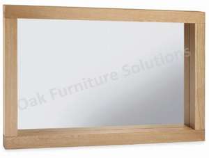 Large deep solid american oak wall mirror 144 * 90 * 8 cm - called: washed oak lyon landscape mirror £128.70 @ Oak Furniture Solutions