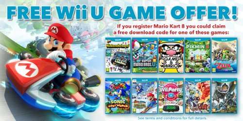 Purchase Mario Kart 8 and register with Club Nintendo - get a FREE Wii U game!