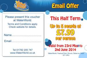 Water world voucher £7.99 per person