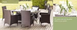 Roma 6 seater dining garden set with glass top table @ BHS Furniture