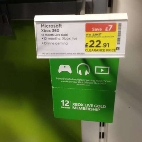 Xbox Live 12 months £22.91 @ Currys