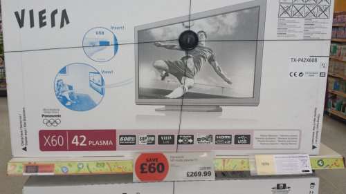 42 inch Panasonic TX-P42X60B Plasma TV £269.99 @ Sainsburys instore