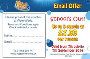 Entry to Waterworld for £7.99 pp