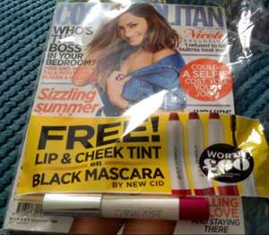 Free Lip & Cheek Tint/Black Mascara with cosmopolitan magazine - £3.70