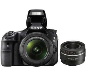 SONY A58 SLT Camera +18-55mm Lens + 50 mm f1.8 Prime Lens @ Currys