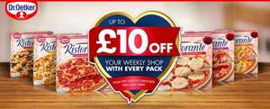 Buy a promotional Dr Oetker Pizza and you can claim two voucher £1 and £1.50 also chance to win either £5 or £10 shopping voucher after following the method below the pizza equals to £1.16 each!!!