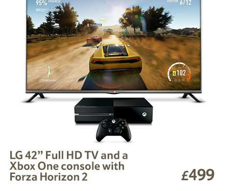 LG 42 Inch Full HD TV (inc 5 Yr Guarantee) + Xbox One with Forza Horizon 2 = £499 @ Tesco Direct & possibly instore (Saving £149)