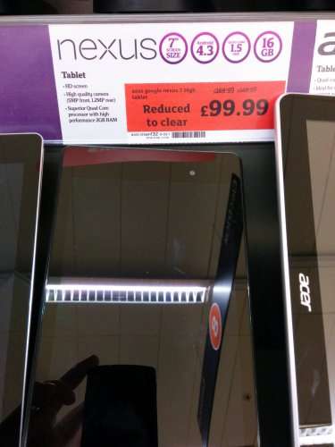Nexus 7 2013 (latest)16GB £99 in store Sainsburys