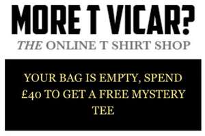 Free mystery Tshirt when you spend £40+ at the Viz "More Tea Vicar" Tshirt & mug online shop